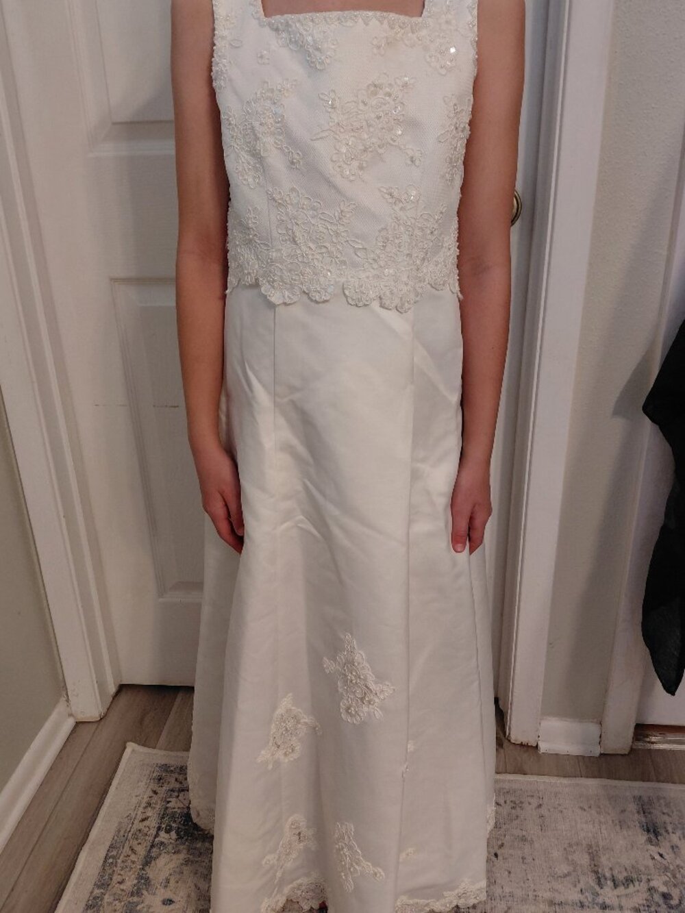 Ilissa Kids Girls Ivory Flower Girl Holy Communion Dress Size 12 Embroidered